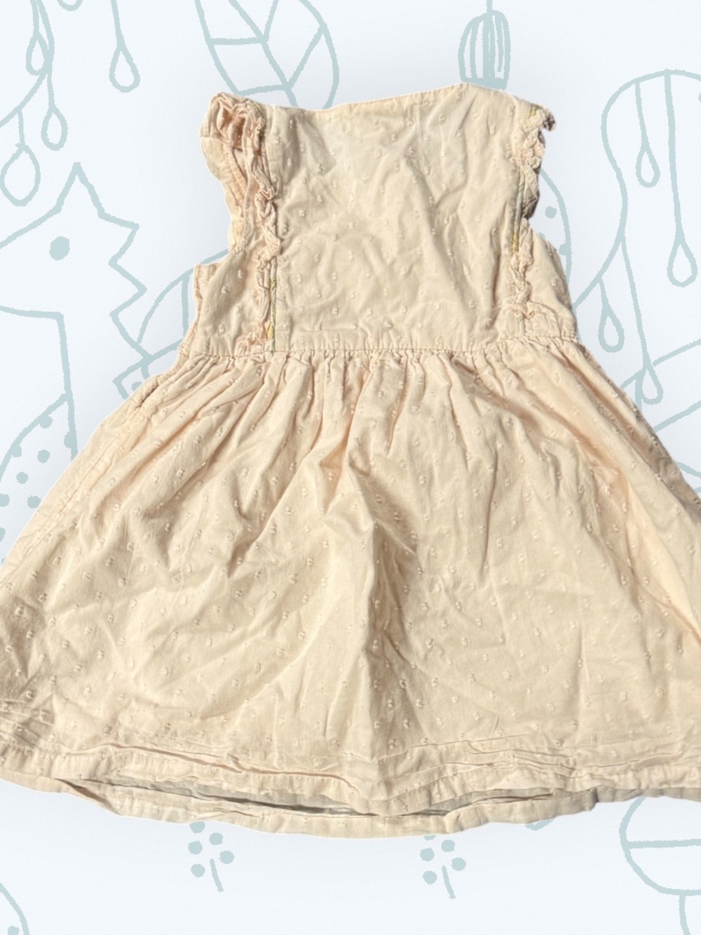 cupcakes & cashmere Pale Cream Swiss Dot Ruffle Dress